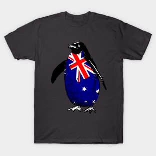 Australia Penguin Flag of Australia | Vintage Penguin Supporting Australia T-Shirt